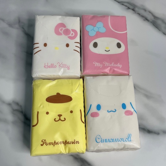 🍬2/$15 NEW Sanrio Mini Tissues (4 Pack) - Picture 3 of 4